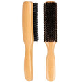 STYLEMATE Boar Bristle Slick Back Hair Brush for Women Men, Soft Bristles Hair Brush for Thin & Fine Hair, Natural Medium Hardness Smoothing Hairbrush for Polishing, Deepening & Styling - size: 1 Count (Beech)