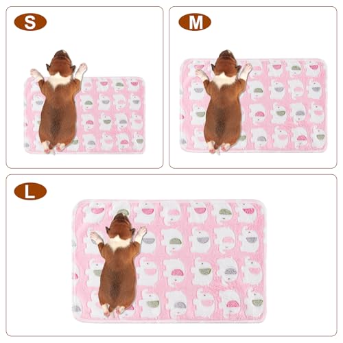 1 Pack 3 Blankets for Dog Puppy Cat (Medium 30x20'', Pink, Yellow, Blue) | Super Soft Fluffy Premium Fleece Pet Blanket Flannel Paw Printed Throw - color: Pink, Yellow, Blue, size: 30x20 inch(Pack of 3)