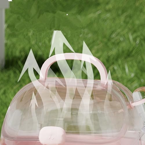 Small Animal Carrier Cage with Water Bottle, Portable Hamster Travel Case | for Small Pets, Gerbils, Mice, Dwarf Hamster (Pink) - color: Pink