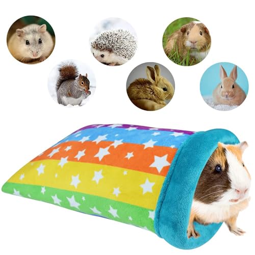 Hamster Sleeping Bag, Small Pet Animals Soft Flannel House Bed Nest Hideout Pouch Sack Sleeping Bed for Hedgehog Squirrel Bunny Guinea Pig Rat Warm Cage Decor Accessory (14 * 11 inch)