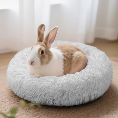 Bunny Bed Large Rabbit Hideout Soft & Comfortable | Small Animal Bedding, Cozy Bed Mat, Warm Hideaway, Cage Accessories for Guinea Pig - color: Grey