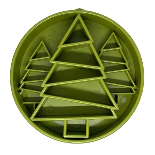 SodaPup Pine Tree Enrichment Bowl – Durable Slow Feeder Bowl Made in USA from Non-Toxic, Pet-Safe, Food Safe Material for Mental Stimulation, Slowing Down Eating, Healthy Digestion, & More - color: Green Trees eBowl