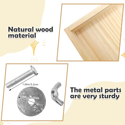 BNOSDM Wooden Bird Feeder for Cage Natural Wood Bird Foraging Box Food Dish for Small to Medium Birds Parrot Feeding Cups for Cockatiel, Lovebird, Parakeet, Budgies (Small) - size: S:7.87 x 5.9 x 1.6in