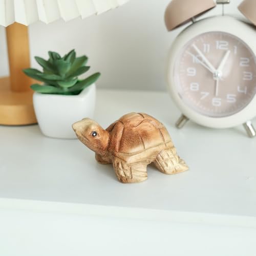 Turtle Wooden Hand Carved Wooden Turle Statue, Sculpture Art Decorative Rustic Home Decor Accent Handmade Handcrafted Decoration. (Natural Color Turle) - color: Natural Color Turle