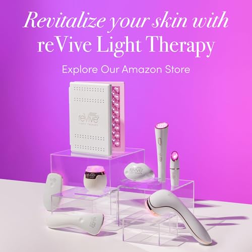 reVive Light Therapy Lux Collection Soniqué Mini, Rechargeable | Sonic Face Cleanser Brush, Medical-Grade Blue & Red Light Therapy for Face, Wrinkle Care, Water-Resistant - style: Lux Sonique Cleanser – Mini