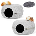 Guinea Pig Hideout 2 Pack, Double Function Guinea Pig Bed with 3 Soft Cushions, Small Animal Cage Accessories for Guinea Pigs, Hamsters, Hedgehogs, and Ferrets (Light Grey & Light Grey) - color: Light Grey & Light Grey