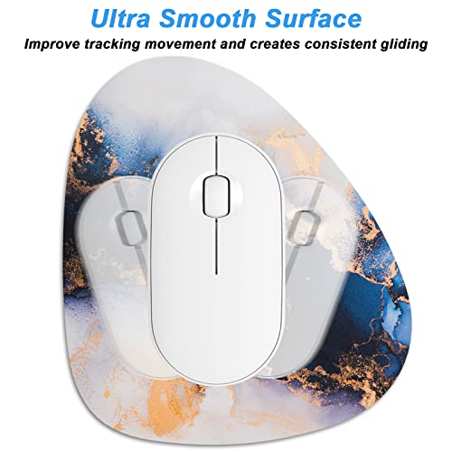 Rimilak Small Mouse Pad 6 x 7 Inch, Irregular Mini Mouse Pad with Non-Slip Rubber Base, Waterproof Compact Mouse Mat for Laptop Computer Wireless Mouse Keyboard Home Office Travel, Blue Marble - color: Blue Gradient Marble, size: 7L x 6W inches