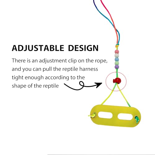 AIITLE Bearded Dragon Leash & Harness 3-Size Pack (S/M/L) - Adjustable, Soft Leather Reptile Harness for Geckos, Lizards, Chameleons, Ferrets, Hamsters, Yellow - color: Yellow