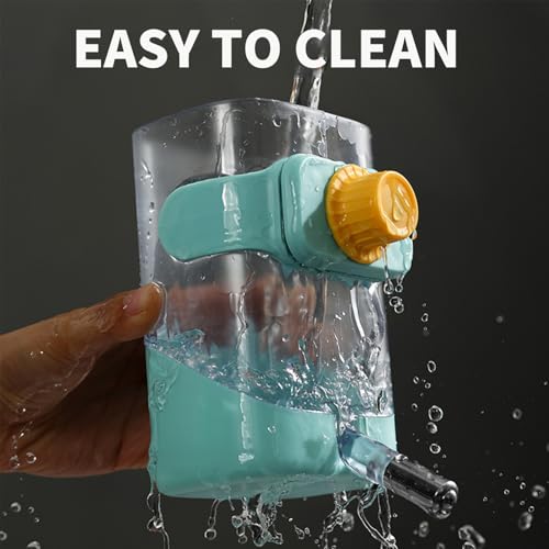 PODOO Rabbit Food Water Dispenser, 24oz No Drip Bunny Water Feeder, 34oz Large Hanging Automatic Pet Food Dispenser, Hanging Outside or Inside The Cage for Small Animals (Food+Water) | 24oz water dispenser and 34oz food feeder with clear detachable contai
