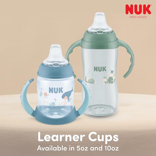 NUK First Choice Mickey Mouse Large Learner Cup 2.0, 10oz. Sippy Cup with Handles, Spill Proof, Leak Proof Soft Straw Cup, 2-pack - color: Mickey Mouse 2.0