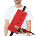 Bearded Dragon Leash and Harness Set, Beardie Carrier, Lizard Adjustable Harness with Leather Wings and Sling Bag, Reptile Small Pet Backpack Batwing Accessories (Red) - color: Red