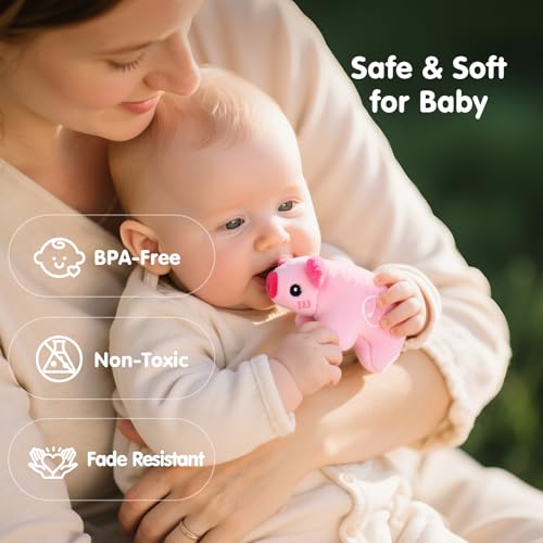 hahaland Baby Toys 6-12 Months, Surprise Barn Farm Animals with Sounds Word | 6PCS Farm Toys Montessori Toys for 6 Month Old Baby Gifts Toddlers Christmas Birthday Gift 1 Year Old Boy Girl Gifts