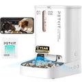 PETKIT Automatic Cat Dog Feeder with Camera, AI-Powered Motion Capturing, 1080P HD Video with Night Vision, 2.4G WiFi Pet Feeder with 2-Way Audio, Dual Hopper Pet Food Dispenser with Desiccant - color: White with Double Food Hopper