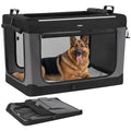 Feandrea Collapsible Dog Crate, Portable Travel Crate, 42-Inch | Oxford Fabric Pet Carrier with 4 Mesh Doors, Handles, Storage Pocket, Water Bottle Holder, UPDC021B01 - size: XXL（42"L x 28"W x 28"H)