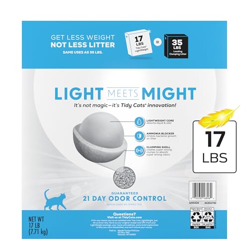 Purina Tidy Cats LightWeight Glade Clear Springs Litter, 17 lb | Glade Scented, tight clumping and low-dust formula offers 21-day odor control for multi-cat homes - size: 17 Pound (Pack of 1)