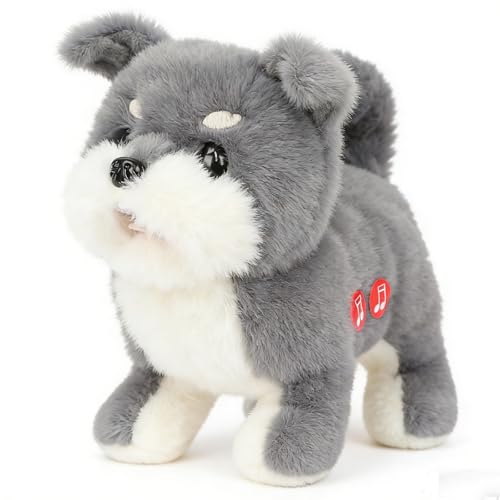 Easfan Walking Dog Talking Musical Plush Toy Gift for Kids 7" | Electric stuffed animal, interactive toy with sounds, Grey puppy plush, birthday holiday gift, for toddlers - style: Grey_Dog