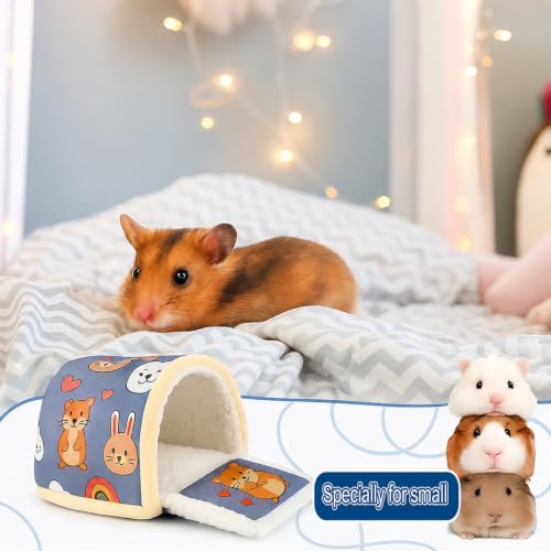 Guinea Pig Hideout for Hamster & Guinea Pig Cage Accessories - Washable Fleece Hideout/House with Step Pad, for Rabbit/Chinchilla/Ferret (L) - size: L