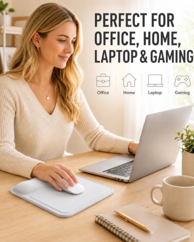 Ergonomic Mouse Pad with Wrist Rest, Gel Mousepad with Soft Wrist Support, Non-Slip PU Base, Smooth Surface Mouse Pad for Wrist Pain Relief, Computer Laptop Office Home & Gaming (Grey) - color: Grey