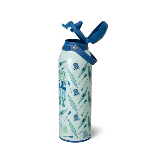 Swig Life 32oz EZ Fill Water Bottle with Straw Lid, Errbody at the Lake | Leakproof Lid - Double Wall Insulated Stainless Steel - Lid, Straw & Lock - Cup Holder Friendly - Dishwasher Safe - color: Errbody Lake, size: 32 Ounces