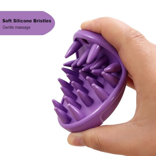 Rubber Curry Brush for Short Haired Dogs, Gentle Curry Comb | Dog Brush with Long Pins, Use Wet as Bath Scrubber or Dry to Remove Loose Hair