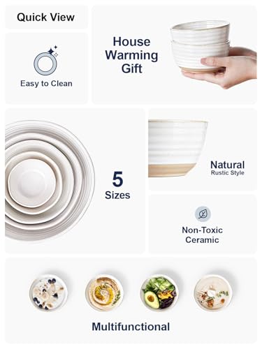 LE TAUCI Small Bowls 10 oz, Ice Cream Bowl, Ceramic Stoneware Bowl, Bowls Set for Dessert, Fruits, Side Dishes, Suit For Housewarming - 4.5 Inch, Set of 4, Arctic white - size: 4.5 inch