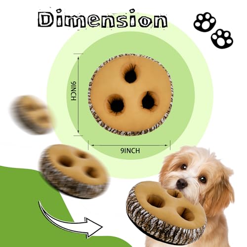 Hide and Seek Dog Toys, Multi-Purpose Interactive Squeaky Puppy Toys with Detachable Non-Slip Base, Treat Dispensing & Flying Disc Fetch, Enrichment Toys for Small Medium Large Dogs - color: Trunk Hideout with 4 animals
