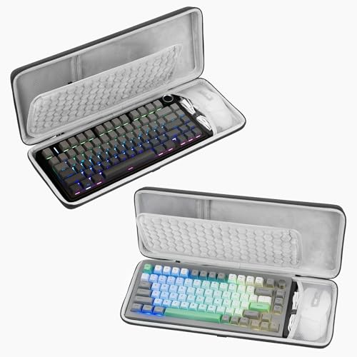 GEEKRIA 75% Keyboard and Mouse Combo Carrying Case, Compatible with AULA F75 Pro/S75 PRO, Keychron K2 Version 2/Q1 HE, ASUS ROG Azoth 75%, Redragon K673 PRO, 84 Keys Hard Shell Travel Bag - size: Keyboard Only