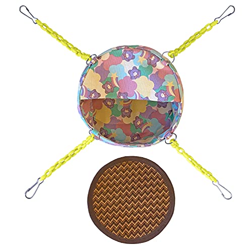 Small Pet Cage Hammock, Sugar Glider Bed Hammock Set Rat Bed Guinea Pig Cage Accessories Bedding Cozy Ferret Tunnel Cave Small Animals Bed for Chinchilla Parrot Hamster