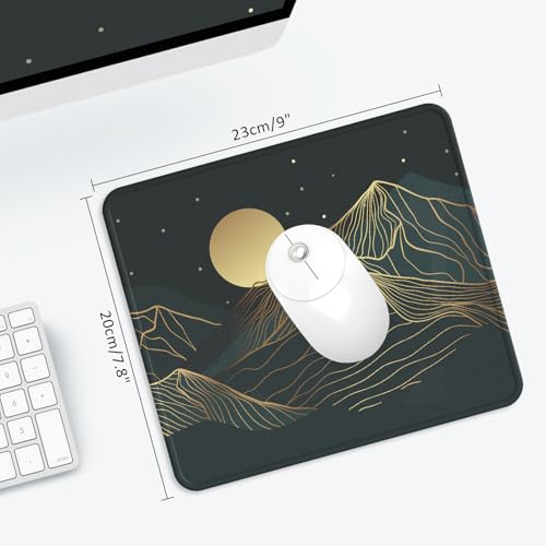 Mouse Pad with Stitched Edge, Multiple Patterns Computer Mouse Pads with Non-Slip Rubber Base, Washable Cloth Mousepad, for Gaming, Laptop, PC (Lunar Peaks) - color: 30Lunar Peaks