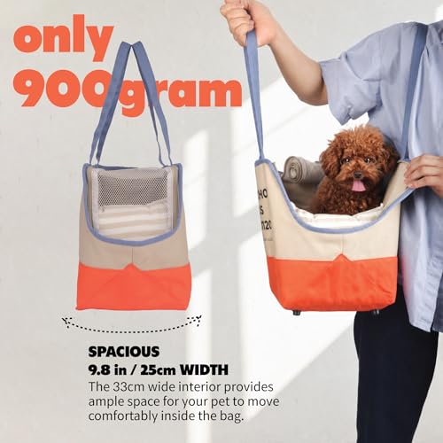 Dog Tote Bag for Small Dogs 4–20 lbs with Safety Leash, Purse Carrier,Beige | safety leash hooks, removable cushion cover, and flat support base for comfortable everyday travel and hands-free carrying. - color: Brooklyn-BG