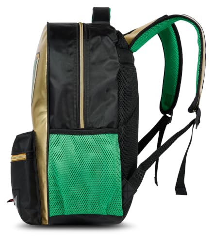 AI ACCESSORY INNOVATIONS WWE Money in the Bank Backpack for Kids & Adults, 16” Wrestling Bookbag with Rubber Molded Logo Dangle, Gold - color: Wwe