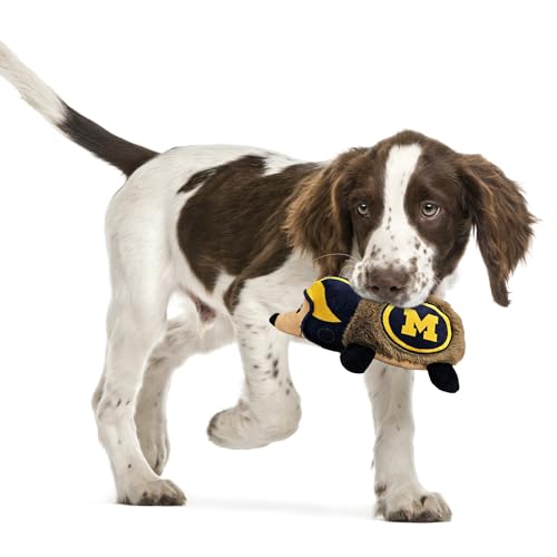 NCAA Michigan Wolverines Plush Hedgehog Toy for Dogs & Cats, Cool Soft Pet Toy for Fun and Interactive Play, Dog Chew Toy with Squeaker, Licensed Hot Pet Toy - color: Michigan Wolverines