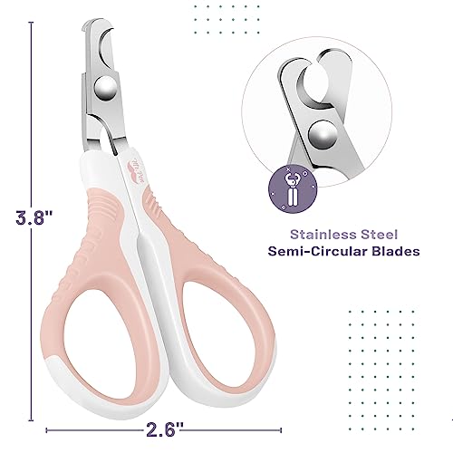 Mr. Pen- Cat Nail Clipper, Stainless Steel | Professional Sharp Cat Claw Trimmer for Small and Medium Cats, Pet Nail Clipper with Sturdy Non Slip Handle - color: Pink