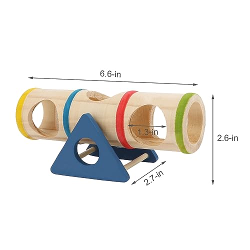 Hamster Wooden Seesaw Tunnel Toy Funny Gym Playground Exercise House for Dwarf Hamster Small Pets (Seesaw Tunnel)
