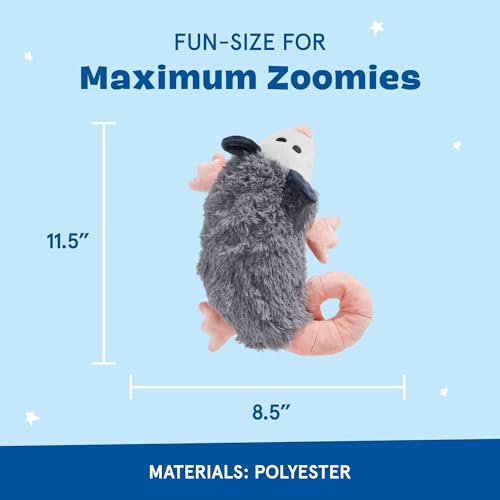 BarkBox Poppy Possum Interactive Plush Dog Toy - Squeaky Dog Chew Toy with Whip-N-Flip Tail of Dogs and Puppies - color: Poppy Possum