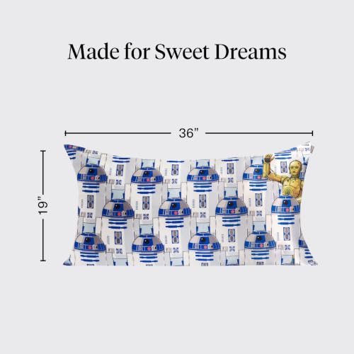 Kitsch x Star Wars R2-D2 & C-3PO Satin Pillowcase, Size 19x36 | Softer Than Silk Pillow Cases, Smooth Cooling Satin Pillow Case for Hair and Skin, Wrinkle-Free, Machine Washable - color: R2-d2 & C-3po, size: King (1 Pack)