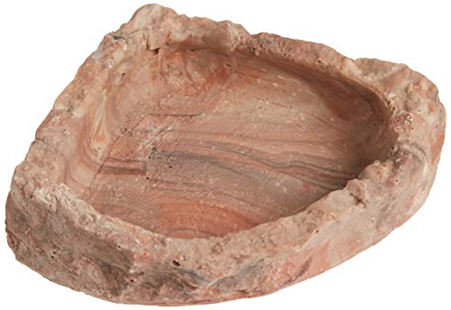 Fluker's Corner Rock Bowl, Food & Water Dish for Hermit Crabs, Medium 6" - size: Medium
