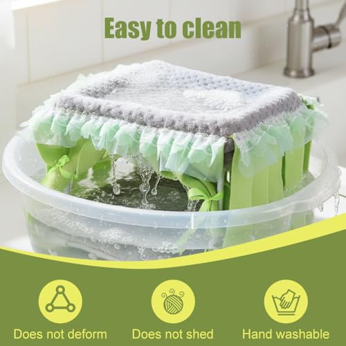 Guinea Pig Bed, Washable Small Animal Tunnel Hideouts with Curtains, Hamster Tunnel for Hamster Chinchill Small Bunny Ferret - color: Square bracket nest blue
