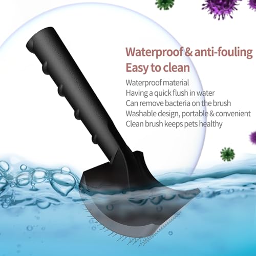 Doodle Brush Poodle Slicker Brush for Grooming Fluff Shedding Easy. | Curved Long Soft Bristles Cats Dogs Slicker Brush,Reduce Long Thick Curly Hair Tangles,Mats,Knots,Fluffy Matted Hair.25mm - color: black