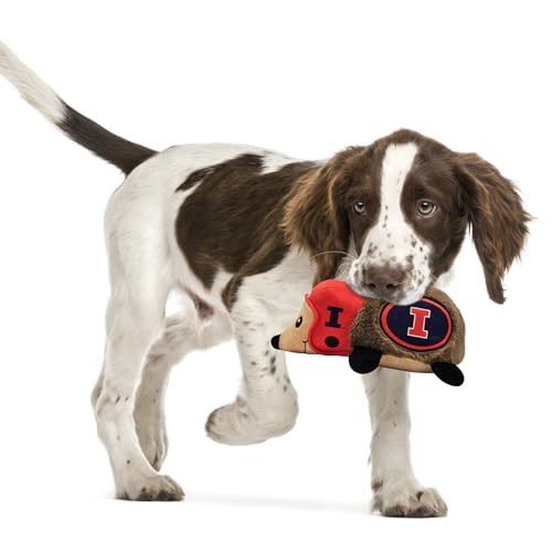 NCAA Illinois Fighting Illini Plush Hedgehog Toy for Dogs & Cats, Cool Soft Pet Toy for Fun and Interactive Play, Dog Chew Toy with Squeaker, Licensed Hot Pet Toy - color: Illinois Illini