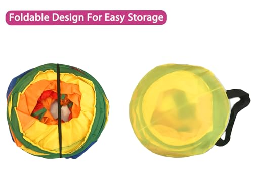 Cat Tunnel Tube for Indoor Cats Large, Upgrade with 6 PeekHole S-Shape 5 Way Collapsible Pet Play Maze Tube Toys Colorful for Cats Kitten Kitty Rabbit