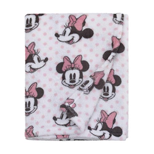 Disney Minnie Mouse, Pink, White And Black Super Soft Plush Baby Blanket, Pink, White, Black - color: Disney Minnie Mouse Polka Dot, size: 30x36 Inch (Pack of 1)