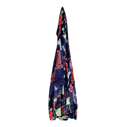 Jay Franco Wearable Throw Blanket – Oversized Plush Hooded Blanket with Pocket, Ultra Soft Cozy Fleece Throw for Lounging, Travel, Blue - Avengers, 34x38 - Adult - color: Blue - Avengers, size: Adult