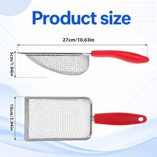 Reptile Sand Substrate Scoop Shovel Sifter, Stainless Steel Mesh Litter Shovel, Hamster Sand Bath Scoop Fine Mesh Metal Reptile Litter Cleaner Scooper for Lizard Substrate Reptile Terrarium Sand Waste