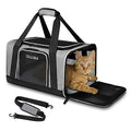 Pet Carrier 18x11x11 Delta American United Airline Approved, Pet Travel Carrier Bag for Small Cats and Dogs, Cat Soft Sided Carrier with Safety Lock Zippers, 5-Sided Breathable Mesh(Grey) - color: Grey, size: 18.0"L x 11.0"W x 11.0"H