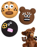 Soft Biscuit-faced Latex Dog Toys, 3 in 1 Set Squeaky Funny Face Pet Toys for Small Medium Dogs, Cute Cartoon Expression Puppy Chew Toy, Interactive Pet Toys for Indoor Enrichment Play & Teething - style: Cookie