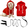 Ferret Clothes and Leash Set, Warm Hoodie Sweater with Harness and Leash for Outdoor Walking, Cozy Wear for Ferrets, Chinchillas, Small Pets, Adjustable Small Pet Outfits (Red) - color: Red