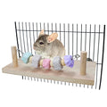 Wontee Wooden Stand Platform with Grinding Toys Bird Perch Stand for Parakeets Cockatiels Conures Rats Gerbils Chinchillas Squirrels