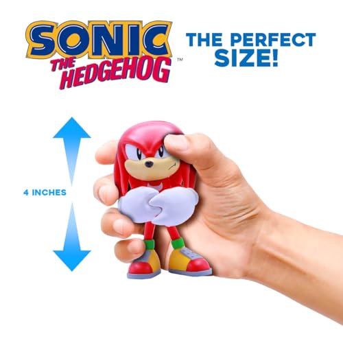 Just Toys LLC Sonic The Hedgehog Knuckles 4″ Buildable Action Figure – Sonic The Hedgehog Series 2 Collectible with Glow-in-The-Dark Emerald & Poseable Design - style: Knuckles Series 2