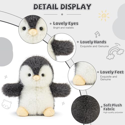 Cute Penguin Stuffed Animal Plushie Soft Plush Gift for Kids 6” | Palm-Sized Penguin Plush Toy, Desk Decor, Birthday Christmas Valentine’s Day Gift for Girls Boys Girlfriend Boyfriend - color: Penguin
